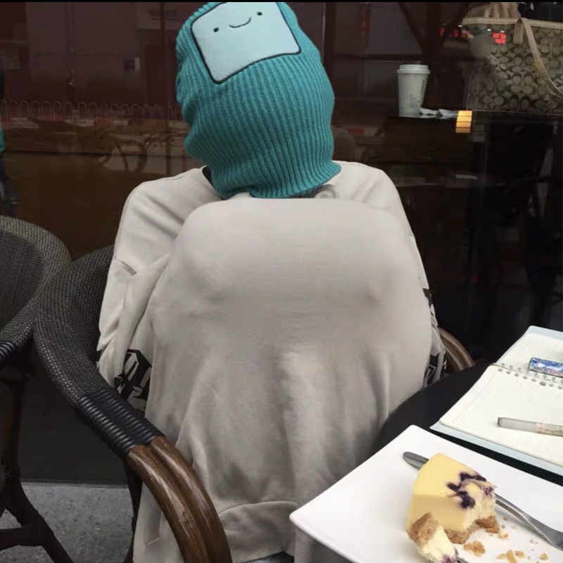 THE CAPAL Mũ Len beanie Màu Xanh Lá Thêu Hình Ngôi Sao Mặt Cười Dễ Thương Cho Nam Và Nữ