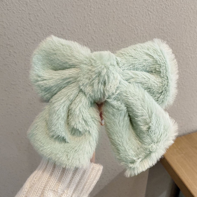 Kẹp Tóc Nơ 16CM Bằng Vải Lông Nhung Dễ Thương Xinh Xắn