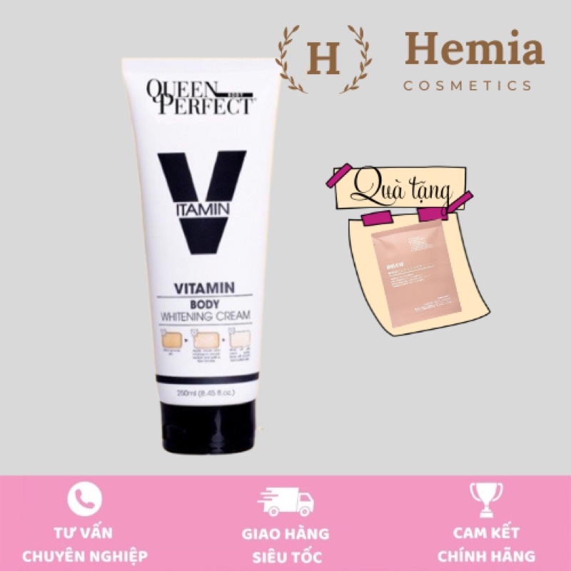 Kem body vitamin Queen Perfect dưỡng trắng, cấp ẩm, chống nắng make up, làm đều màu da