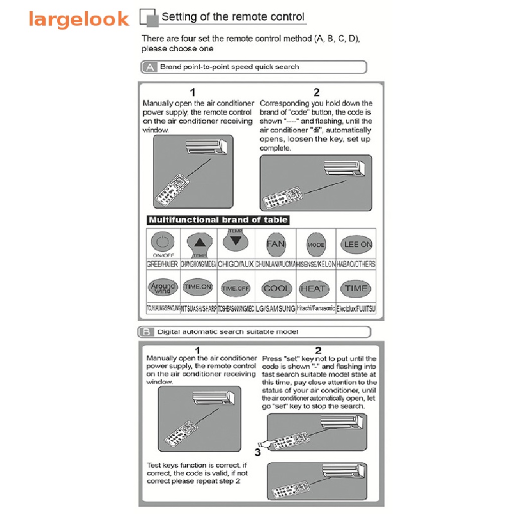 Điều Khiển Từ Xa K-1028E AC Màn Hình LCD Không Dây Cho Máy Lạnh