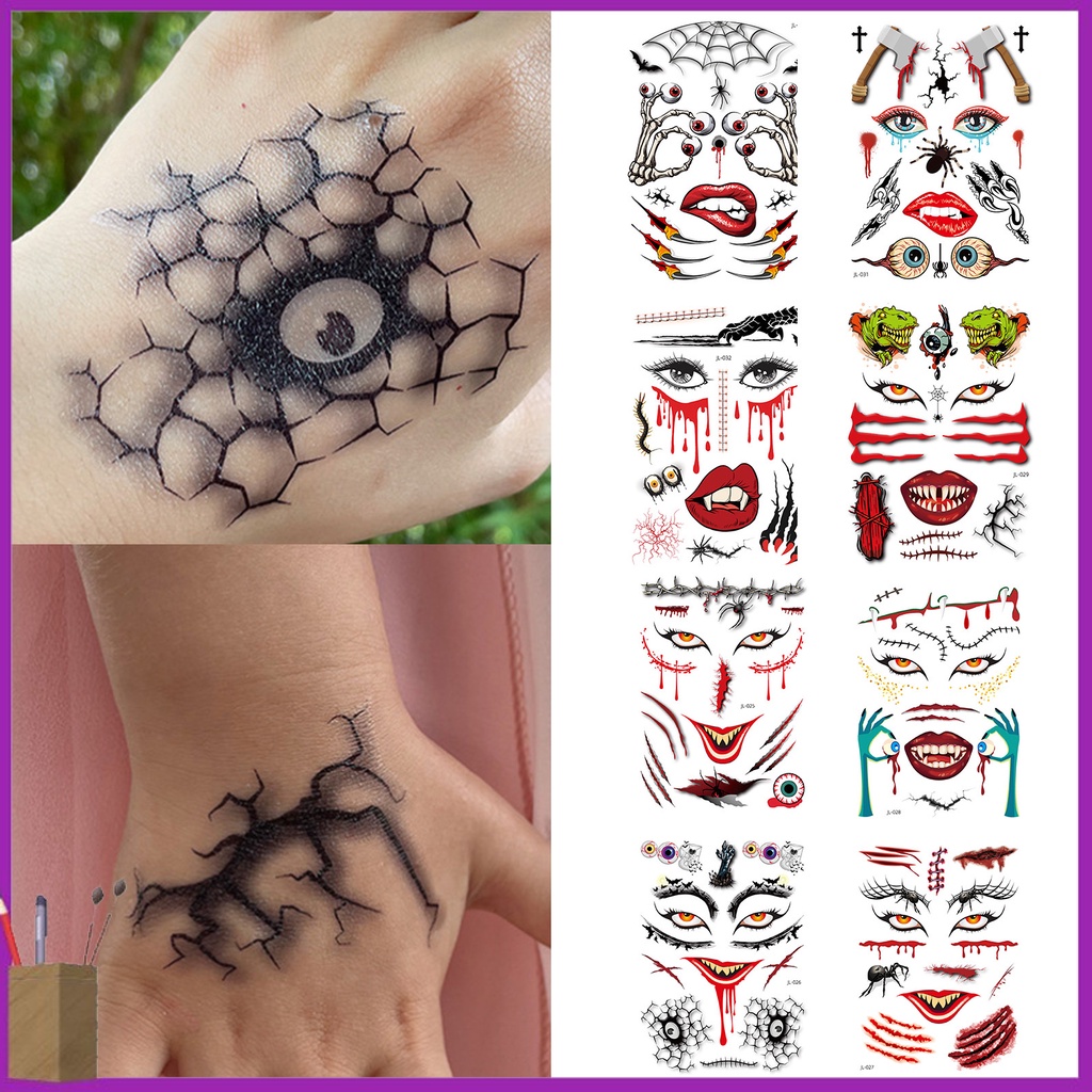 Hình Xăm Dán VVII Thân Thiện Với Môi Trường Chống Thấm Nước Không Gây Đau Dùng Hóa Trang Halloween