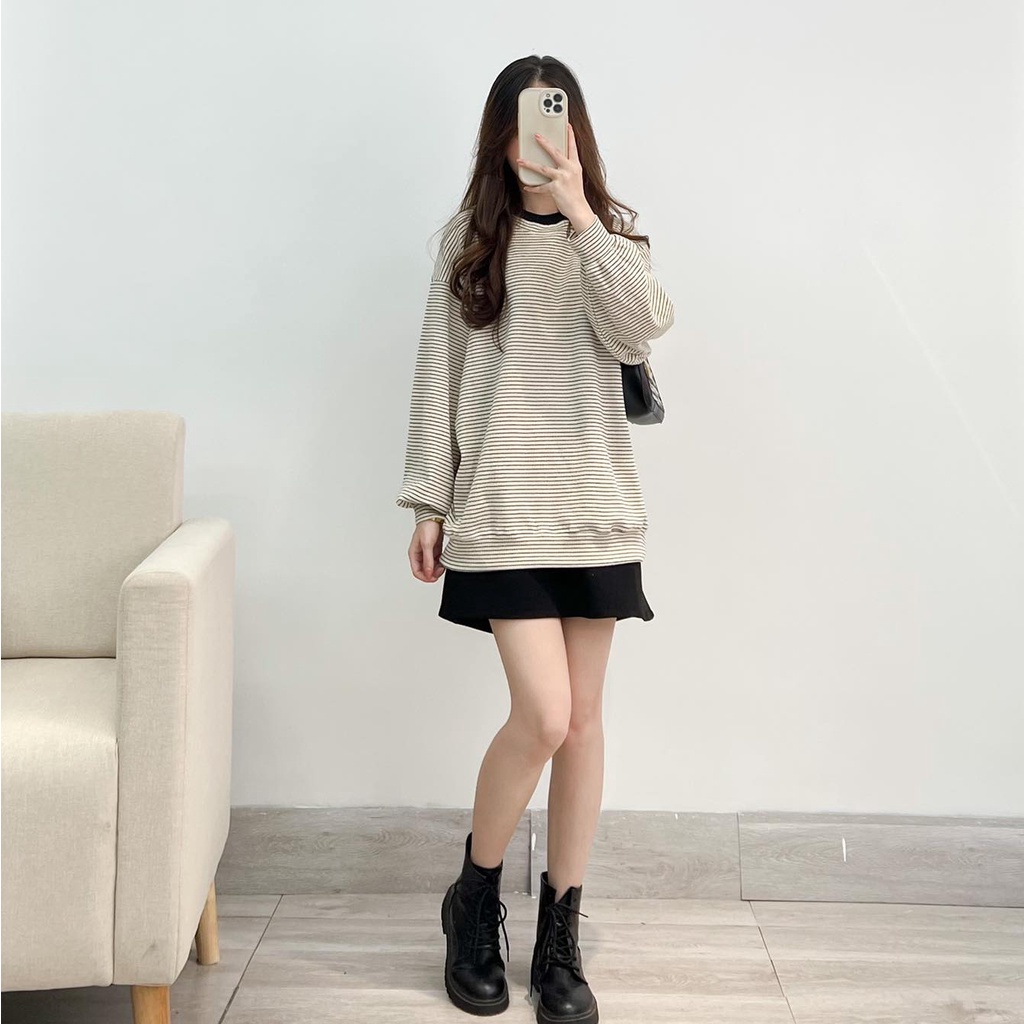 XẢ HÀNG  Áo sweater kẻ len ba màu thời trang nữ Miho house