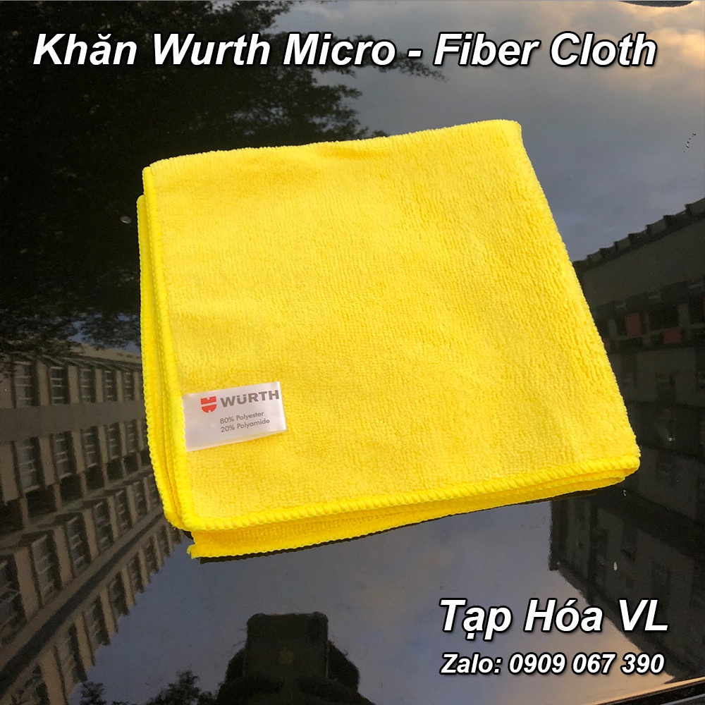 [Combo Tiết Kiệm] 4 Khăn lau xe chuyên dụng chống trầy xước Wurth Micro-Fiber Cloth 40x40cm
