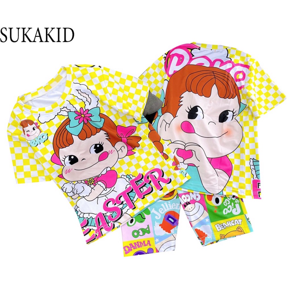 ( Km ) Combo 3 Bộ quần áo trẻ em hinh in 3D co 3 mẫu gấu.mitkey.gái cột tóc 6kg đên 40kg.GN011.