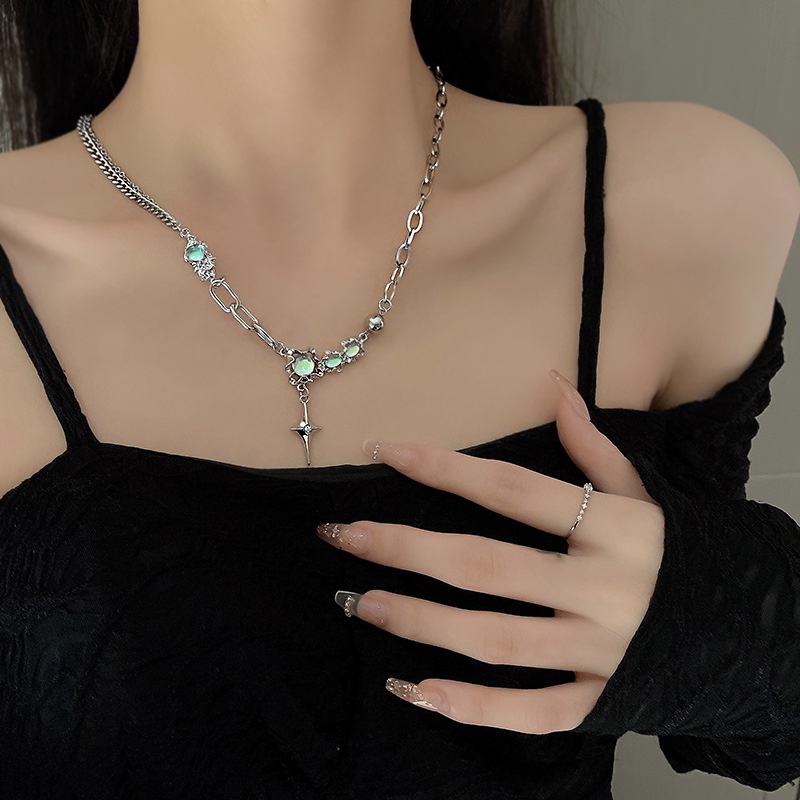 Vòng cổ Đính Đá zircon Hình Ngôi Sao Sang Trọng Cho Nữ