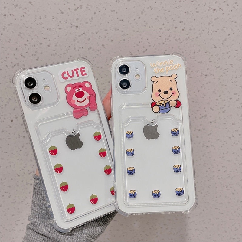Ốp Ví Trong Suốt Chống Sốc Có Ngăn Đựng Ảnh, Thẻ - Winnie The Pooh