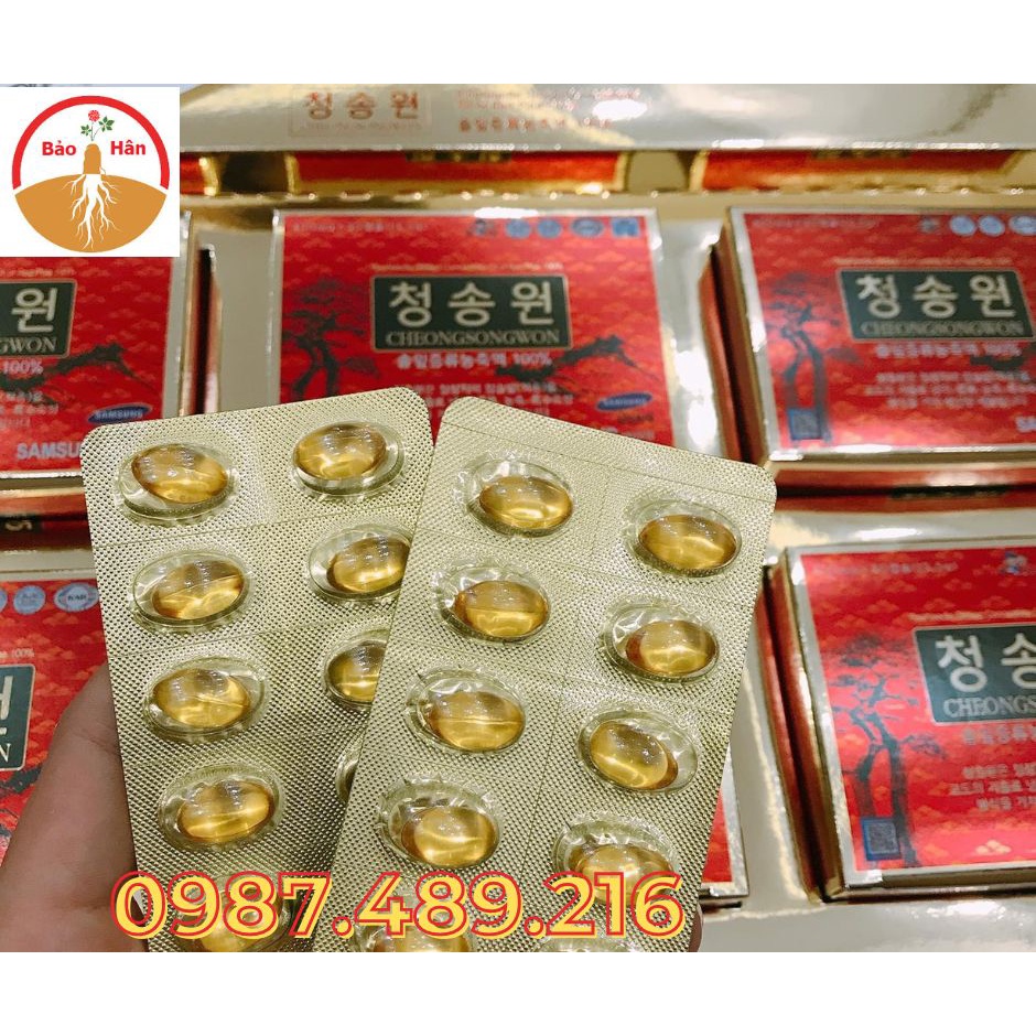 Tinh Dầu Thông Đỏ Cheongsongwon Cao Cấp Hàn Quốc Hộp 180 Viên