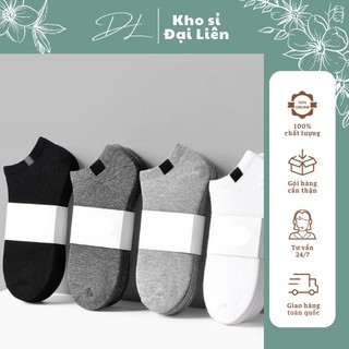Sét 10 đôi tất nam zaza 3 màu trơn chống hôi chân, Tất nam cổ ngắn chất cotton thông thoáng khử mùi