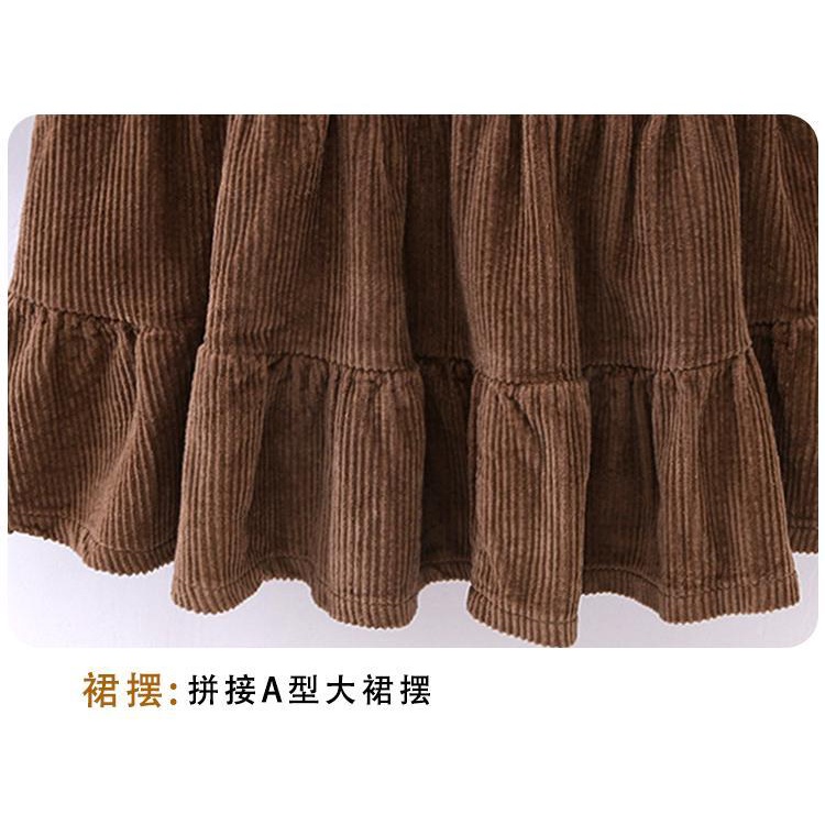 Set Áo Thun Dài Tay In Hoa + Đầm Yếm Thời Trang Hàn Quốc Cho Bé Gái