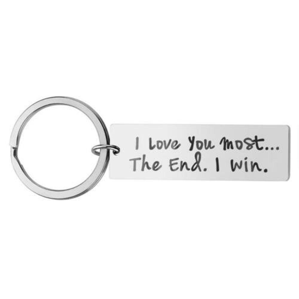 Giá Đỡ Chìa Khóa Khắc Chữ I LOVE YOU MORE Bằng Thép Không Gỉ