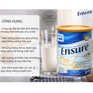 Hộp Sữa Bột Ensure Úc 850g