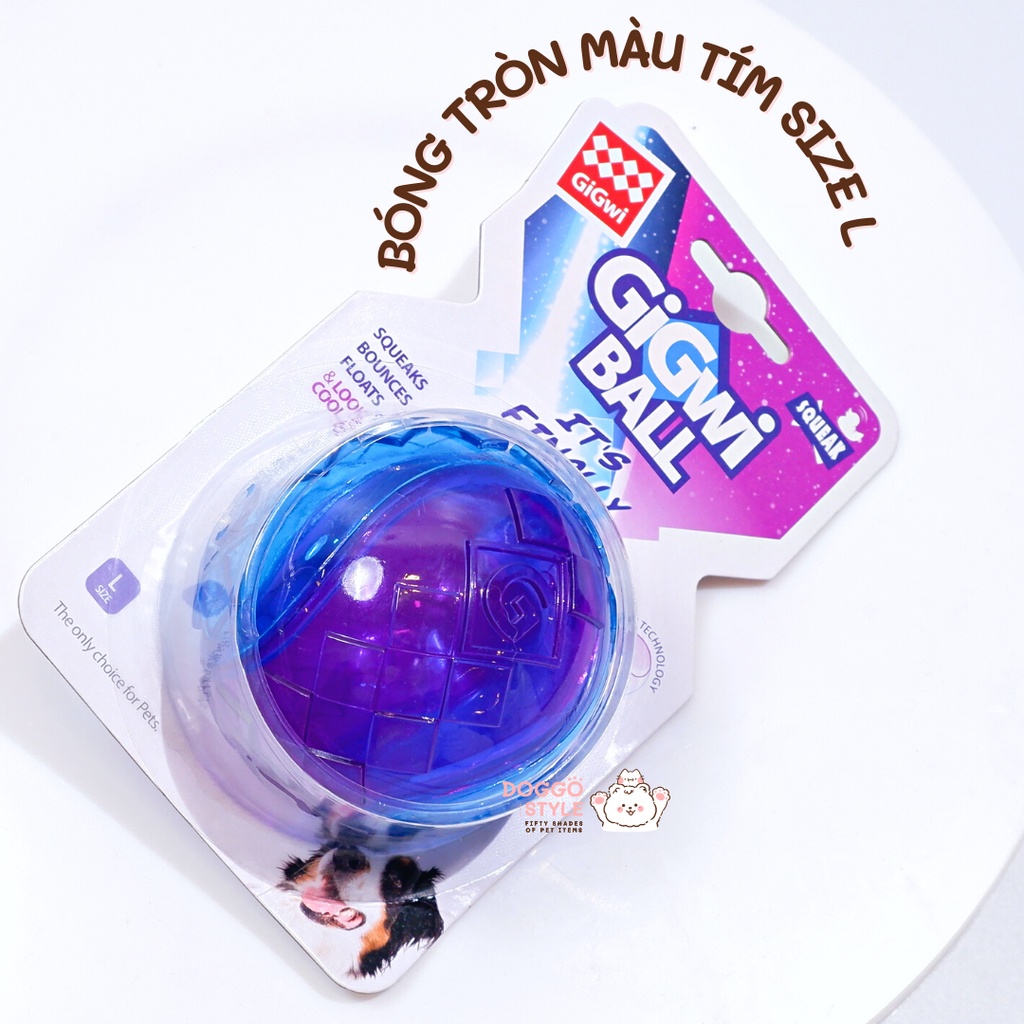 Đồ Chơi Cho Chó Lớn Cao Cấp Có Tiếng Kêu GiGwi G-Ball Giúp Làm Sạch Răng Giảm Stress DOGGOSTYLE