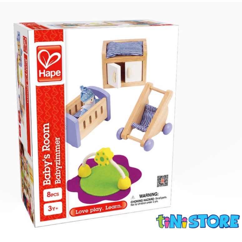 tiNiStore-Bộ đồ chơi gỗ hape phòng ngủ bé sơ sinh TiNiToy E3459