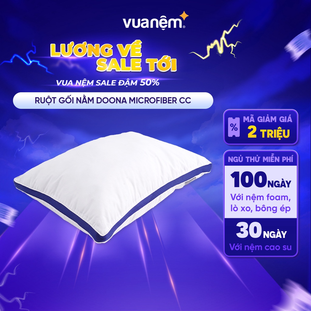 Gối nằm lông vũ nhân tạo Doona Microfiber CC êm ái mềm mại bảo hành bởi Vua Nệm