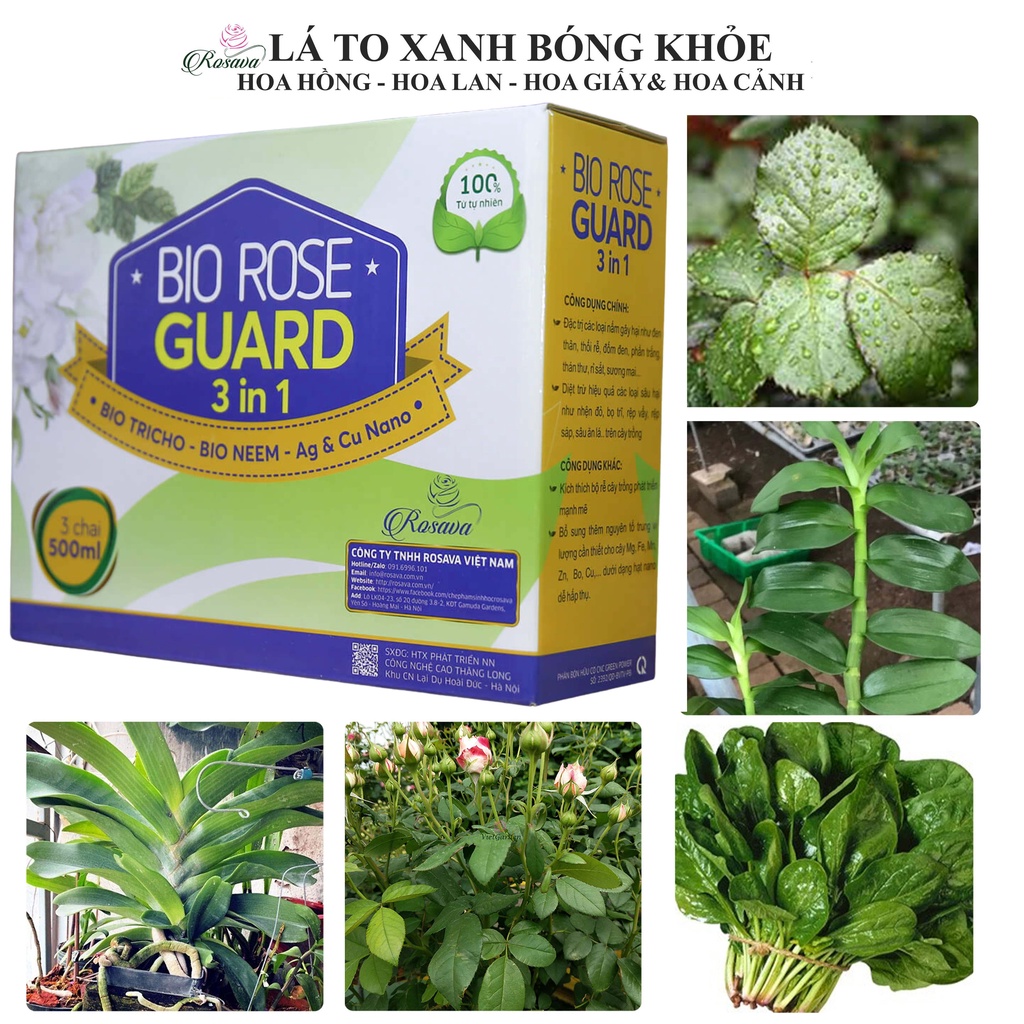 Bộ chế phẩm sinh học Guard sạch bọ trĩ, nhện, sâu, bệnh gồm dầu neem oil, nấm trichoderma, nano bạc đồng cho cây cảnh
