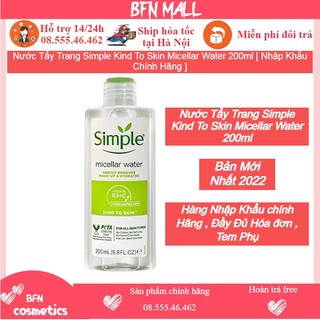 Nước Tẩy Trang Simple Kind To Skin Micellar Water 200ml [ Nhập Khẩu Chính Hãng ]