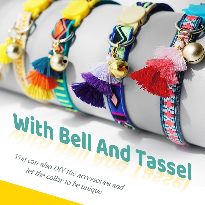 HamshMoc Vòng Cổ Mềm Mại Tháo Lắp Nhanh Có Chuông Điều Chỉnh Được Cho Thú Cưng