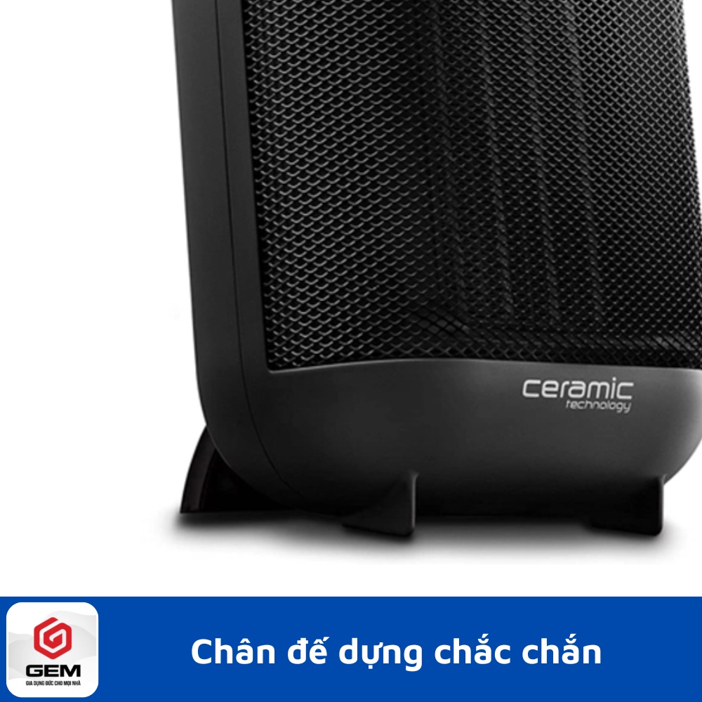 Máy sưởi gốm Delonghi mini 1800W, làm ấm nhanh, không gây khô da, dùng cho phòng 15-20m2. GEM - Hàng Đức