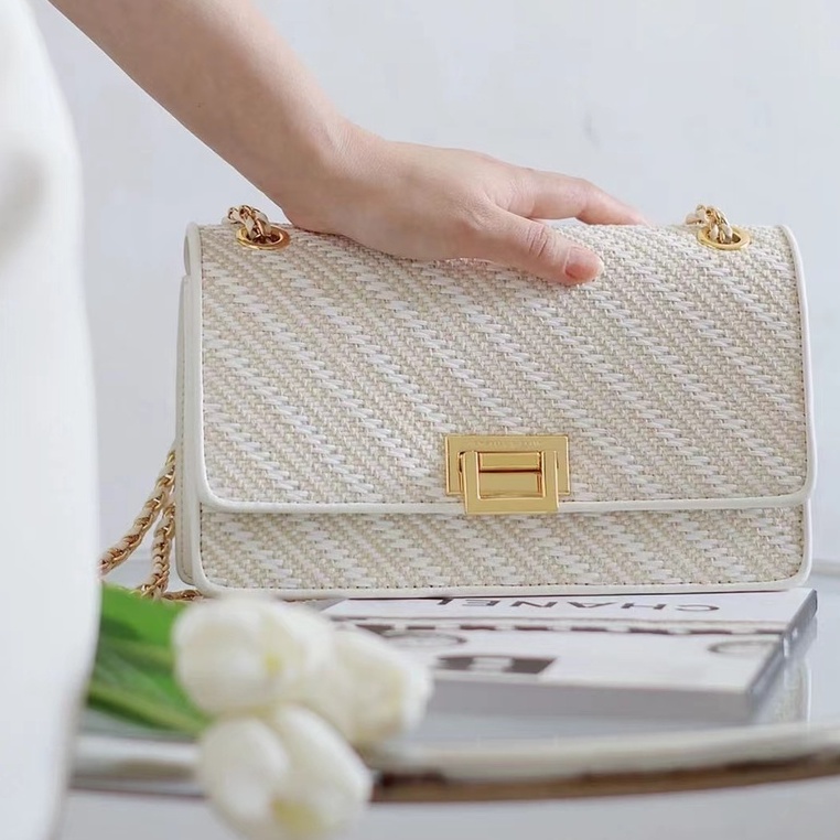 Túi Xách Nữ Phong Cách Mới 20840180 20840464 20840317 Túi Đeo Chéo Dáng Vuông Nhỏ Phối Dây Xích Thời Trang Cao