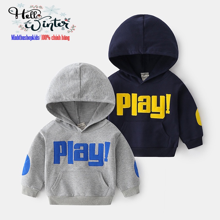 Áo Hoodie Bé trai và bé gái 2022 Áo nỉ Wapypy dài tay họa tiết chữ siêu ấm Bé Trai/Bé Gái