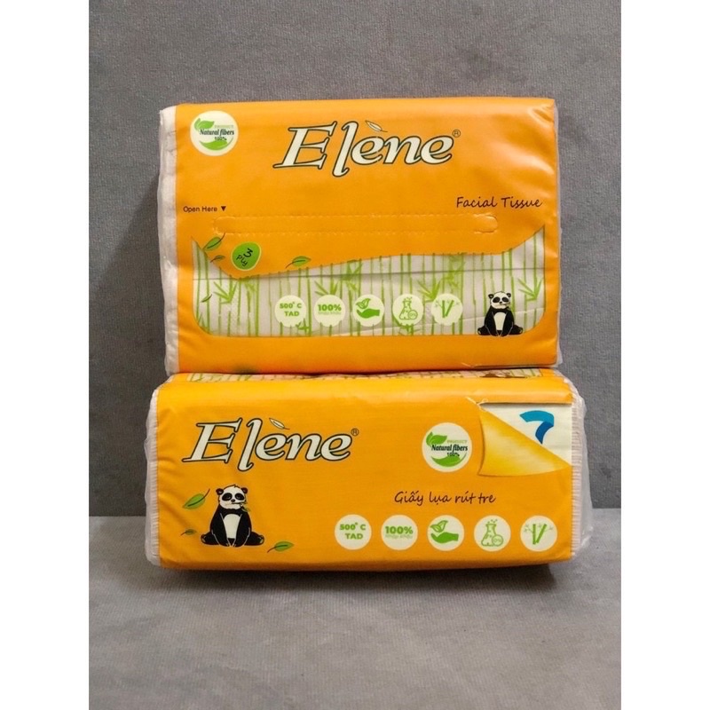 Giấy Ăn Elene Gấu Trúc Không Tẩy Bịch 10 Gói