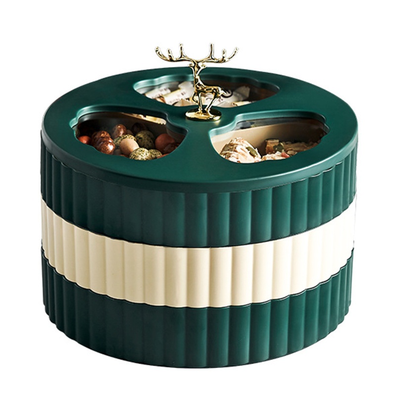 Khay Đựng Trái Cây Nhiều Tầng Hình Tuần Lộc 3D Có Nắp Đậy Cho Nhà Bếp