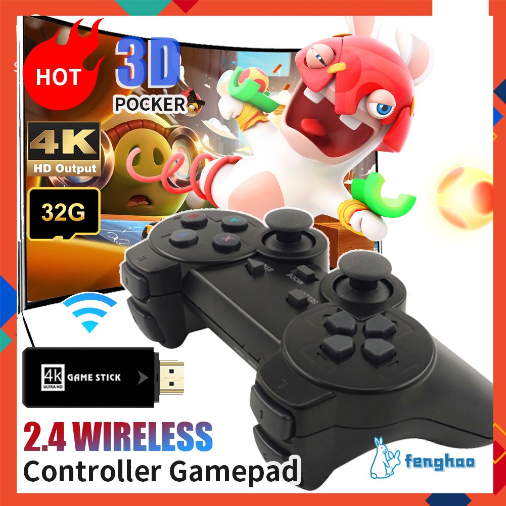 Game Stick 4K 10000 trò Máy chơi game - kèm 2 tay cầm chơi game - Kết nối Tivi HDMI for PS1/PS2