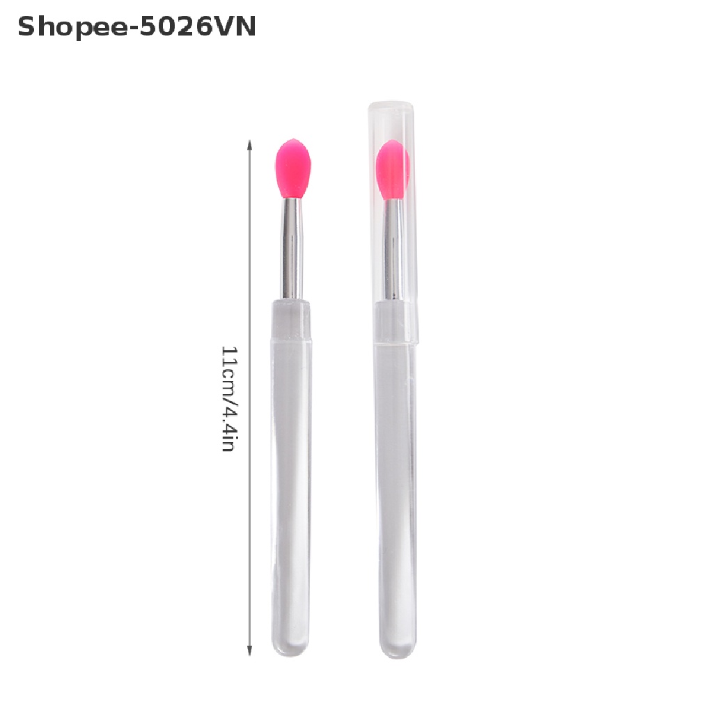 Set 2 Cọ Tô Son Bóng Bằng Silicone Kèm Nắp Đậy Chống Bụi