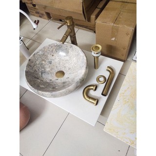 vòi rửa mặt trúc đồng nóng lạnh cao 30 cm