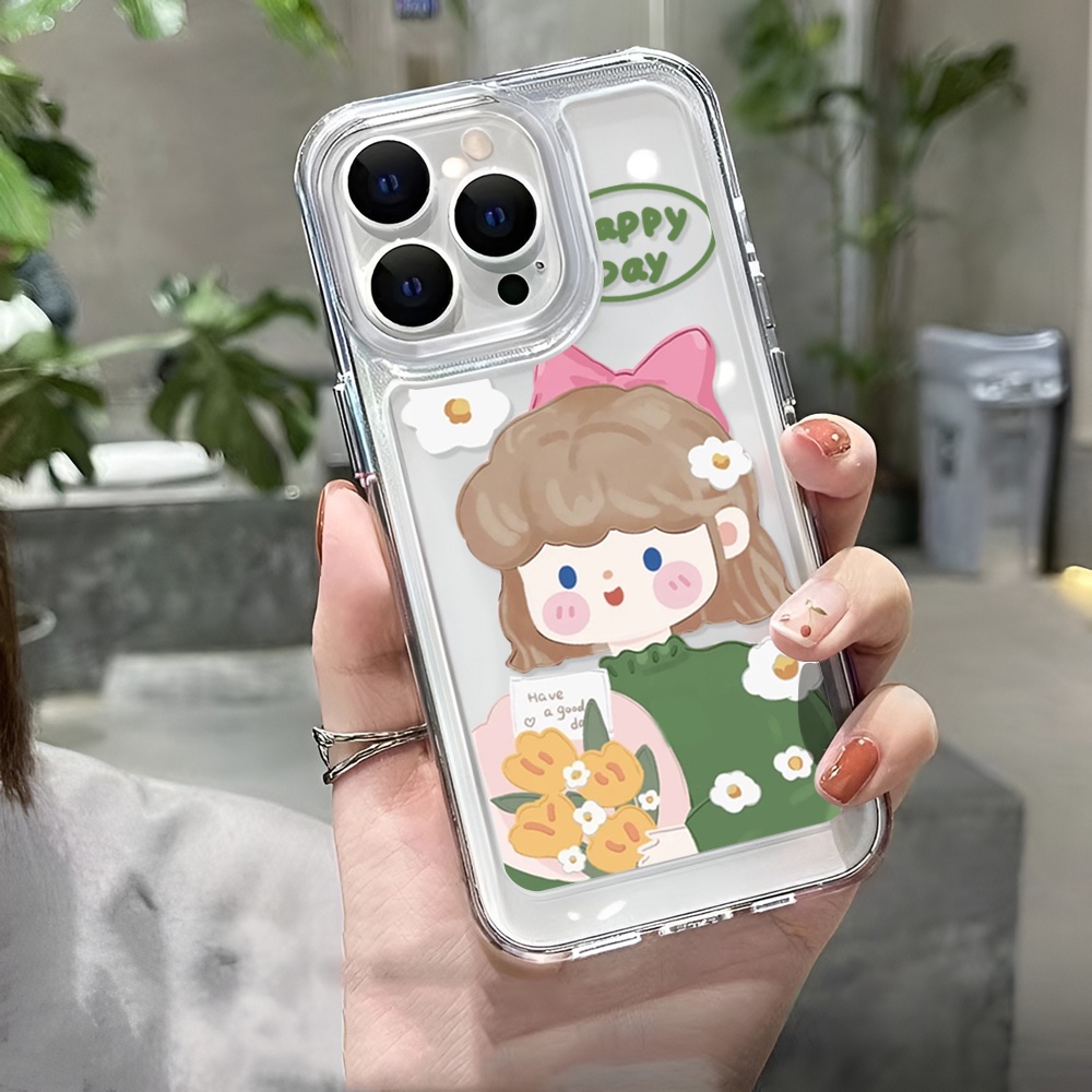 Ốp Điện Thoại Trong Suốt In Hình Hoa Cho iphone 14ProMax 14Plus 13 11 12 7Plus X XR XS Max