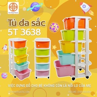 Tủ nhựa đa sắc 5 ngăn