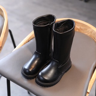  Giày bốt cao cổ bé gái - Bốt trơn khóa kéo chất da PU êm mềm đế chống trơn trượt phong cách Hàn Quốc mới nhất W9 