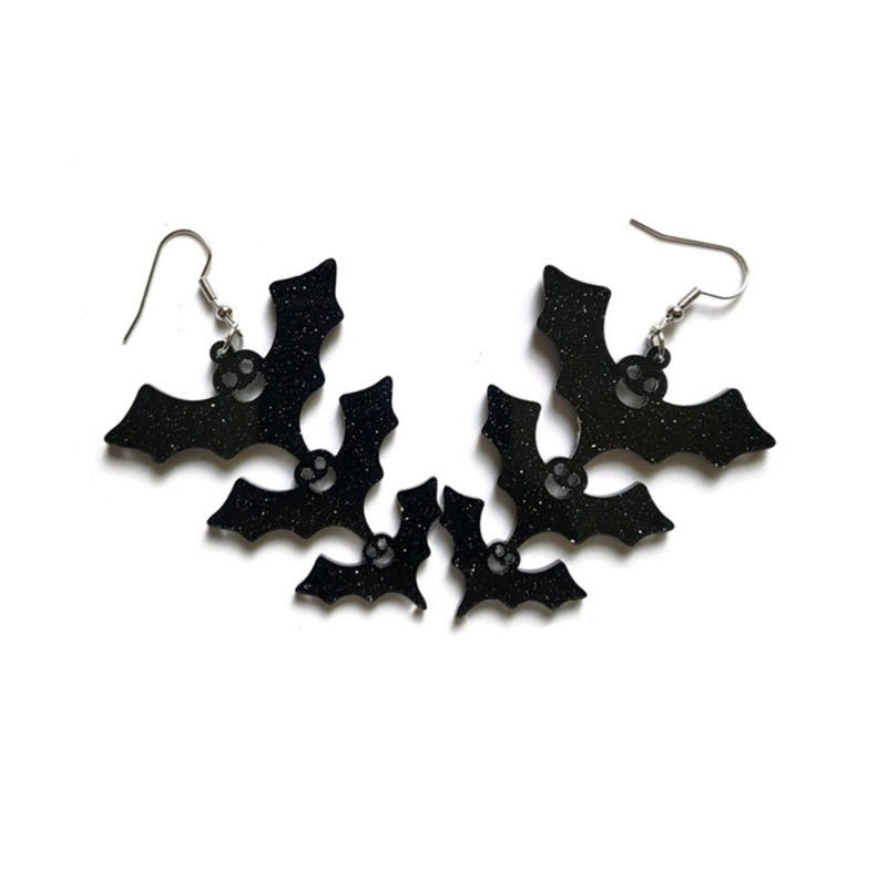 Bông Tai Hình Dơi Bằng Acrylic Màu Đen Thời Trang Cho Nữ