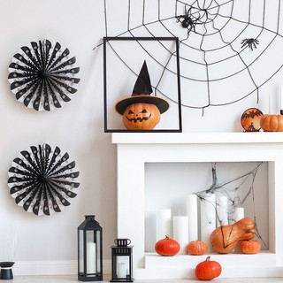 Quạt tròn giấy trang trí halloween