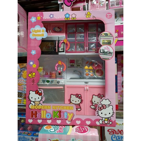 Đồ Chơi Nhà Bếp 2 Ngăn Có Đèn Và Âm Thanh Tặng Kèm Pin #2621 Modern Kitchen Hello Kitty Chọn Ngẫu Nhiên