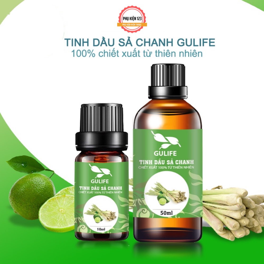 Tinh dầu sả chanh chiết xuất từ thiên nhiên GULIFE - giảm căng thằng thơm phòng và thư giãn