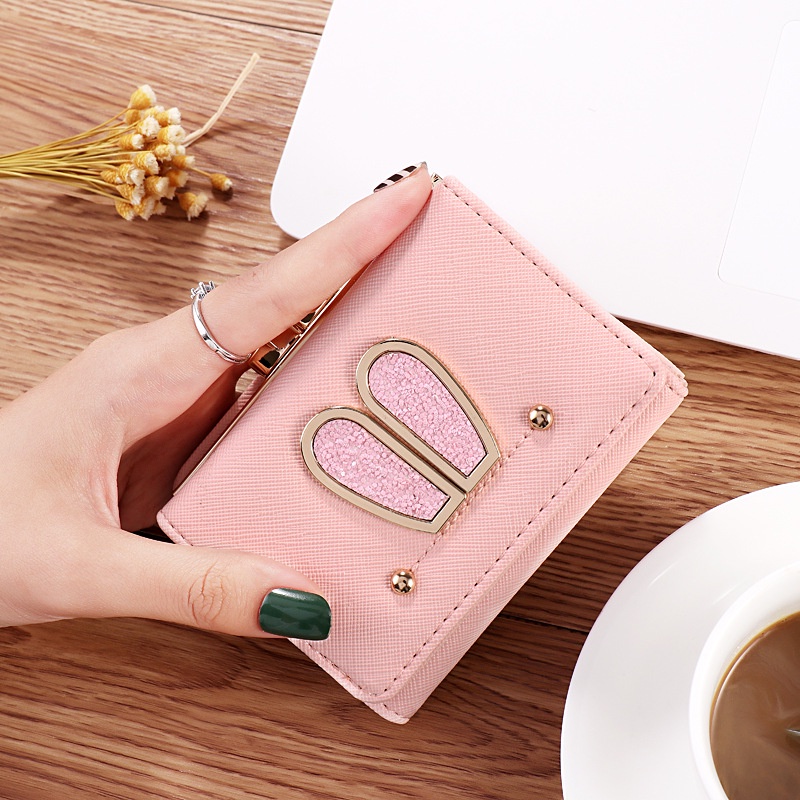 Ví Gập Hoạt Hình Cầm Tay Mini Chất Liệu Da PU Dễ Thương - Nhiều Mẫu