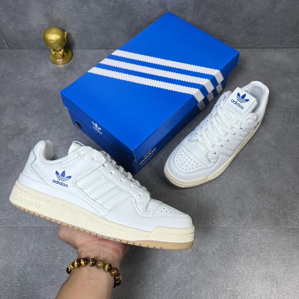 Giày sneaker adi.das forum roses trắng xanh fullbox da nhăn, dây buộc
