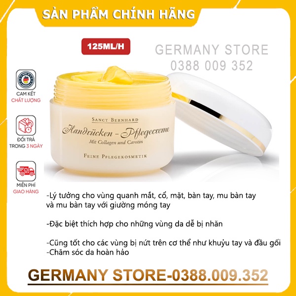 Kem dưỡng da tay, mu bàn tay Sanct Bernhard Handrücken-Pflegecreme, 125ml