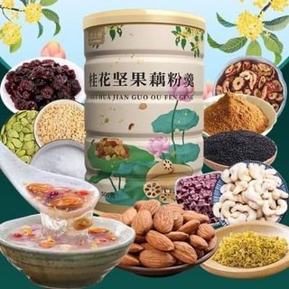 Bột Củ Sen Mix Hạt Dinh Dưỡng, Dưỡng Nhan, Ăn Kiêng, Bột Củ Sen Quế Hoa Hạnh Quả - Ăn Vặt Ban Mai