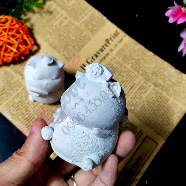 Tô Tượng COUPLE MÈO HOÀNG THƯỢNG, MÈO QUÝ PHI size S, Tượng thạch cao tô màu cao cấp chọn mẫu