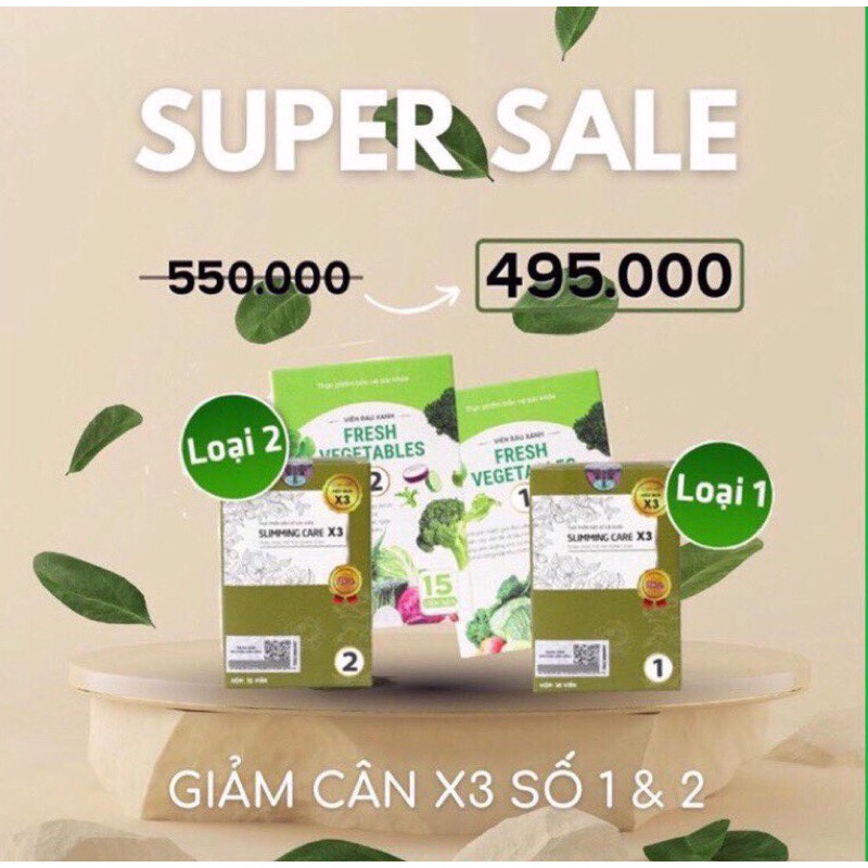 🔴 [ Chính hãng ] thảo mộc giảm cân X3 -SLIMING CARE tặng kèm detox