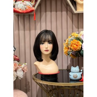 Tóc đội nguyên đầu 100% tóc thật hàng có da đầu 3D dài 35cm
