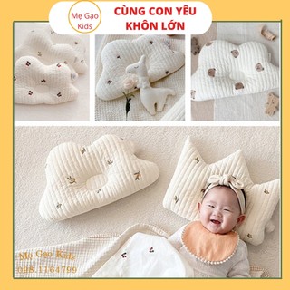 Gối cho bé⚡CAO CẤP⚡Gối mây thêu Hàn Quốc chống bẹp đầu cho bé yêu