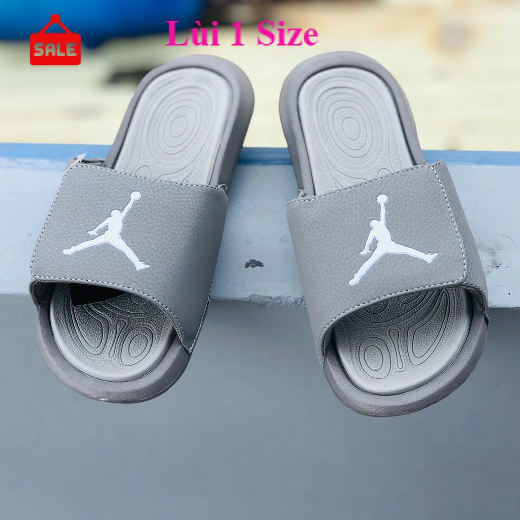 Dép jordan hydro 6 JD bóng rổ quai ngang nam nữ màu full xám