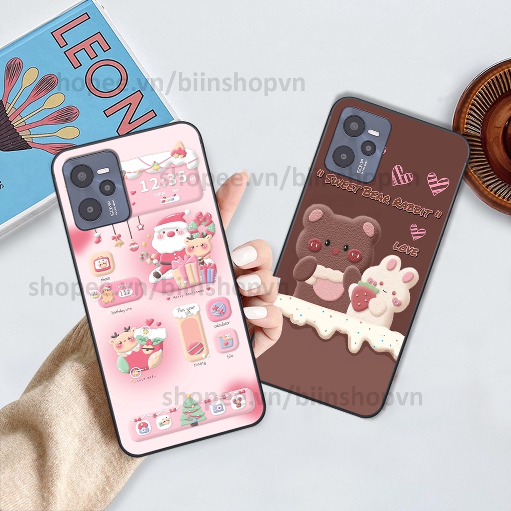 Ốp Realme C35 in hình gấu chocolate kẹo ngọt siêu đẹp siêu xinh