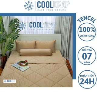 Bộ ga gối lụa tencel cao cấp cooldrap bộ drap gối lụa tencel 04 món sang xịn mịn mát