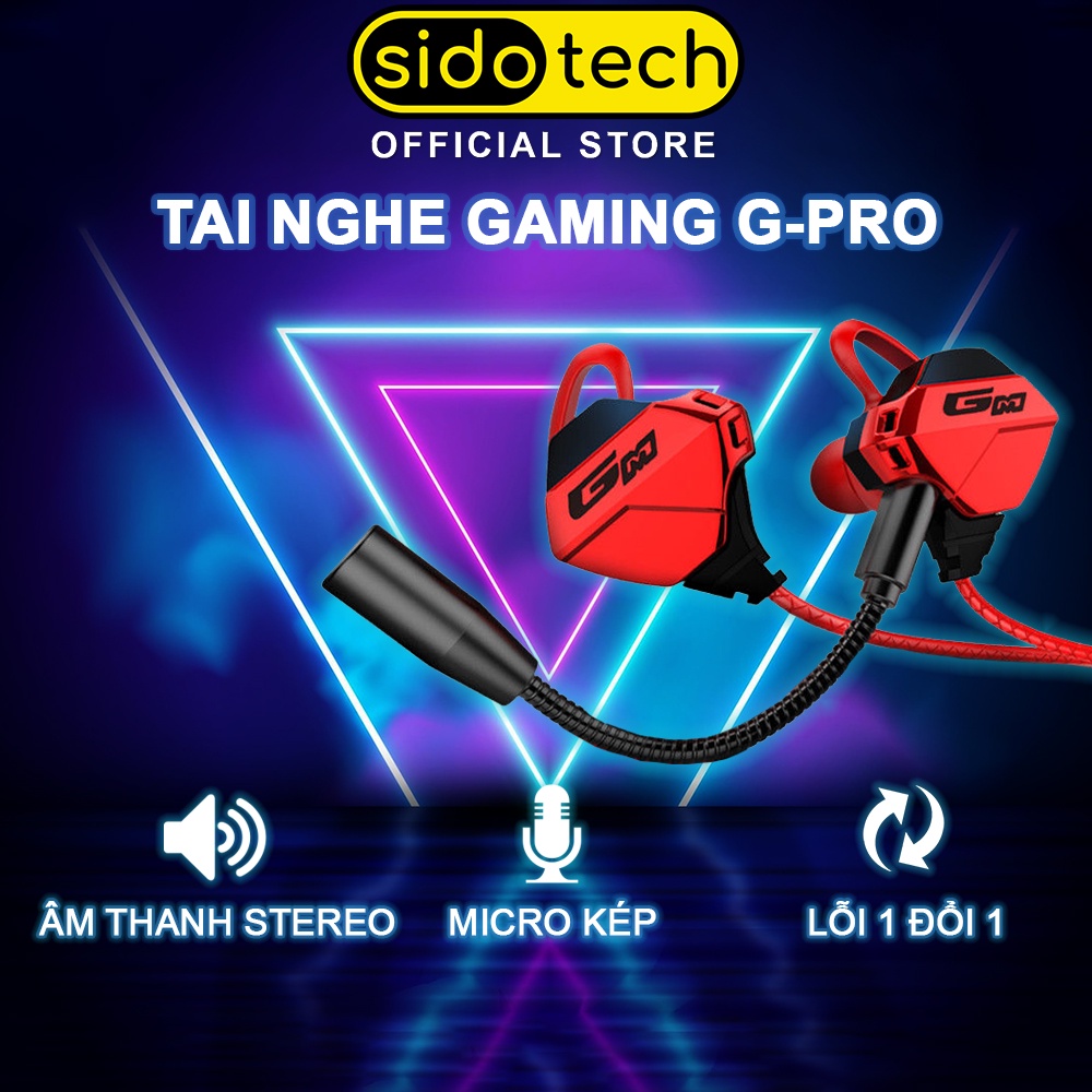 Tai nghe chơi game có mic rời SIDOTECH GPRO gaming cho điện thoại máy tính laptop chơi pubg freefire csgo liên quân