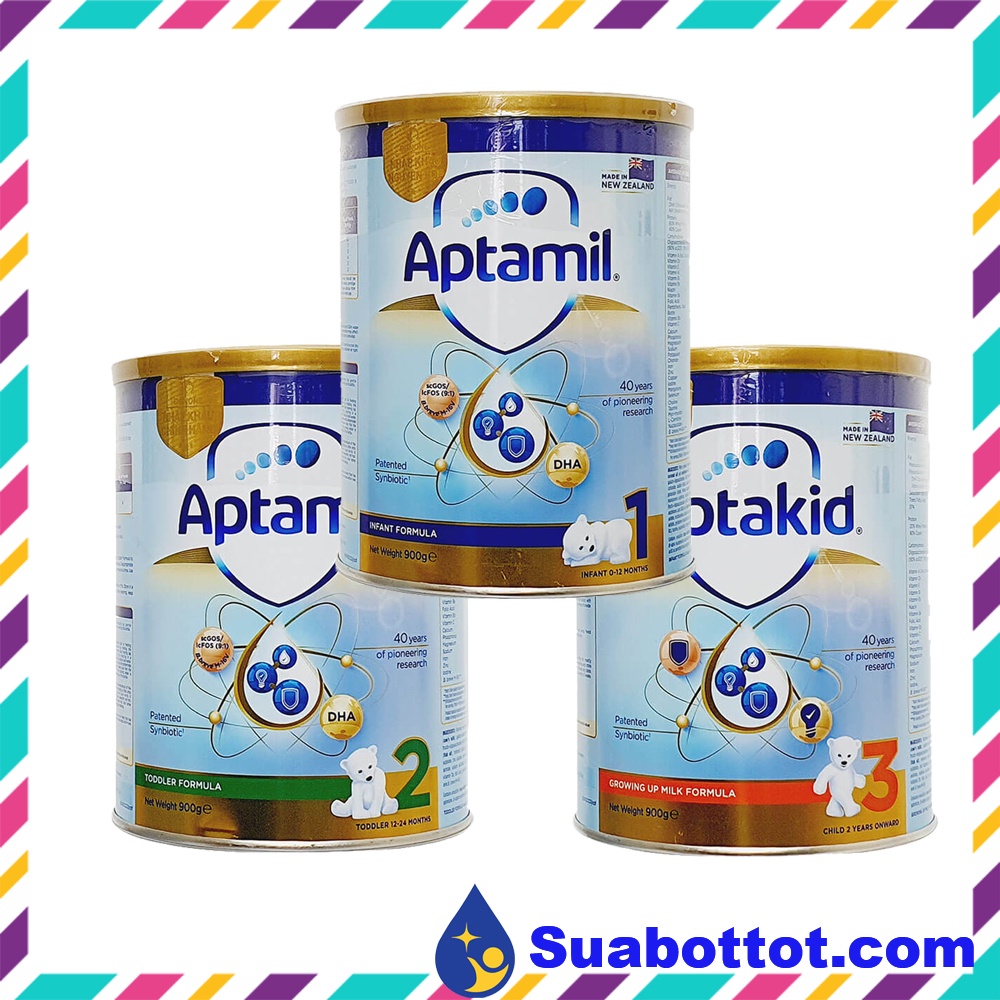 Sữa Aptamil Aptakid New Zealand số 1 2 3 hộp 900g