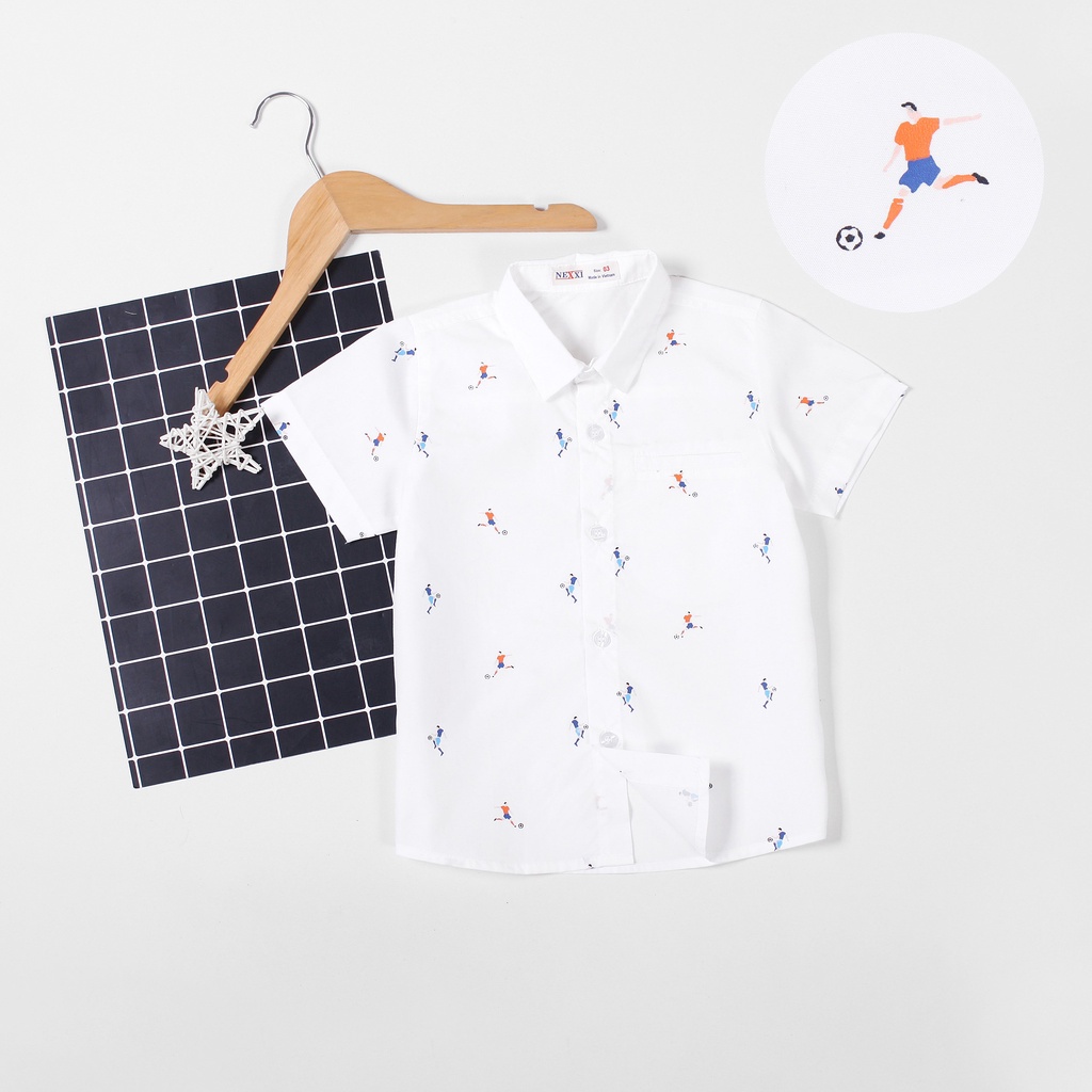 2209.3SƠ MI TRẮNG NGẮN TAY 3 HOẠ TIẾT NHÍ